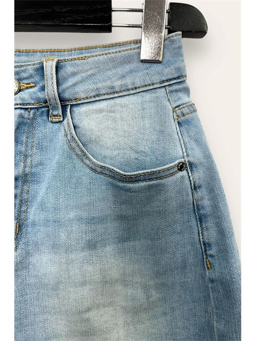 Shorts di jeans sfrangiato LOVEme | TD-12887/Blue Jeans